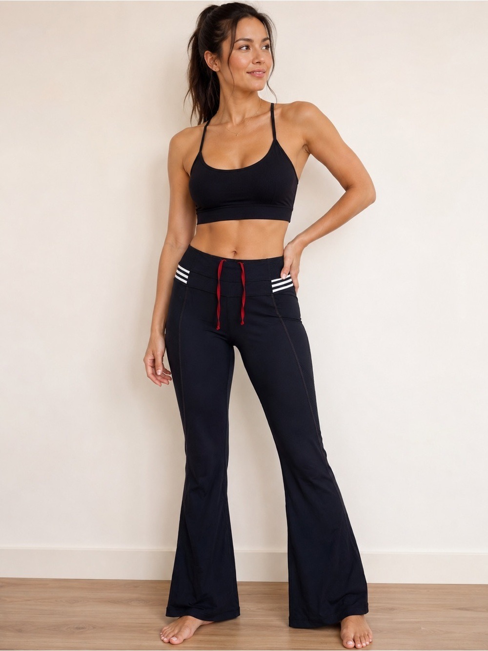 Lululemon Black Groove Pant III Flare Yoga Pants Size 4 Drawcord